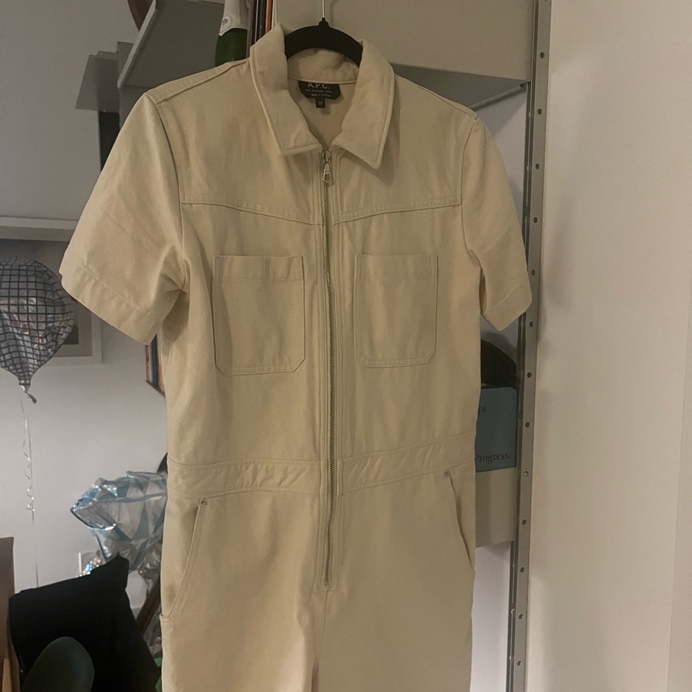 A.P.C. Off-White Collared Jumpsuit